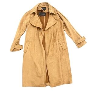 OOKIE & LALA Suede Trench Coat, Size L​​​​​​​​​​​
